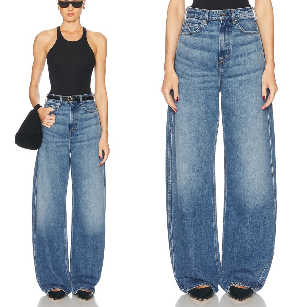 NWT GRLFRND The Austen High Rise Curve‎ Jeans Wide Barrel Leg Jeans Size 24 Tall